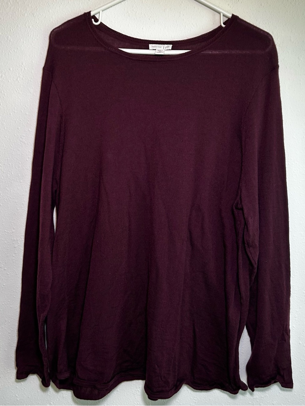 J. Jill Merino Wool Sweater Tunic Women’s 2X XXL Extra Fine Purple Lightweight